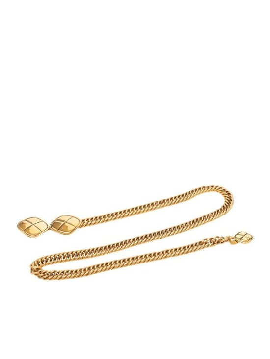 Chanel Quilted Vintage Chain Belt Gold Plated